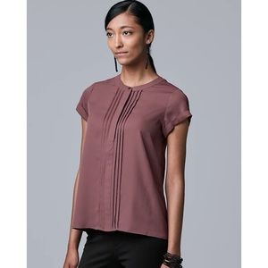 Simply Vera Wang Pleated Popover Blouse